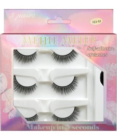 Cacacook Self-Adhesive Eyelashes - Reusable 3D Fluffy False Lashes | Glue-Free Natural Waterproof Long Eyelashes for Stunning Makeup - Buy Online on SooperMarket.com