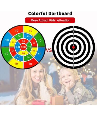Dart Board Games for Kids - Large 28 Dart Board Toys with Sticky Balls, Outdoor Safe Toy Gifts for Boys and Girls Ages 3-10 - Buy Online on SooperMarket.com