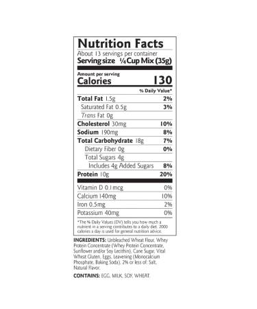 Birch Benders Performance Protein Pancake & Waffle Mix 16oz - Pack of 6 | Whey Protein | Just Add Water - Buy Online on SooperMarket.com