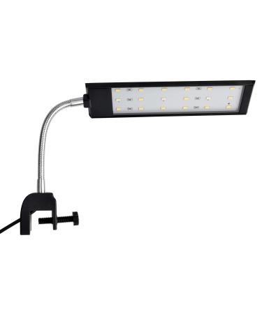 NICREW Fish Tank Clip on Light, Clamp Aquarium Light with White and Blue LEDs 7-inch, 7W