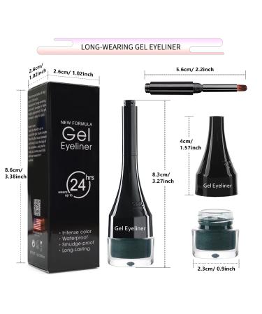 LSxia 2-in-1 Green Gel Eyeliner Set - Waterproof, Smudge Proof, High Pigment Eye Makeup with Brush - Cream Eyeliner Pot for Women - Buy Online on SooperMarket.com