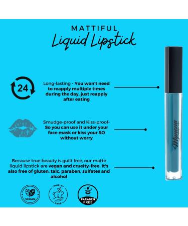Mynena Ivy Teal Liquid Lipstick - Matte, Long Lasting, Waterproof, Vegan & Cruelty-Free - Buy Online on SooperMarket.com