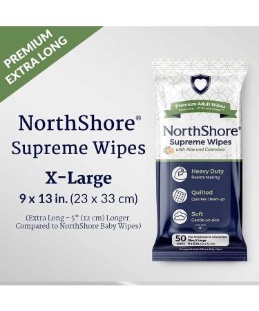 NorthShore Supreme Heavy-Duty Quilted Wipes X-Large - Case of 300 (6 packs of 50) - Buy Online on SooperMarket.com