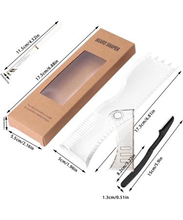 Huaxingda Beard Alignment Tool | Transparent Non-Slip Stencil & Razor - Perfect Mustache & Beard Grooming Kit - Buy Online on SooperMarket.com
