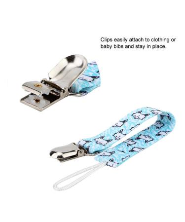 4pcs Baby Pacifier Clip Set - Cotton Strap Chain for Infants - Unisex Light Blue Baby Gift - Buy Online on SooperMarket.com