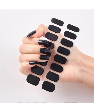 Glitter Street Black Nail Wraps - 8 Sheets (128 Pieces) Self-Adhesive Nail Art Strips for Women - Buy Online on SooperMarket.com