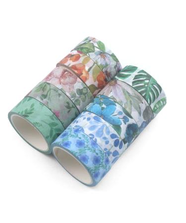 10 Rolls FKEYTO Washi Tape Set 15mm x 5 Meters - Ideal for Bullet Journals, Scrapbooking, DIY Crafts, and Planners - Buy Online on SooperMarket.com