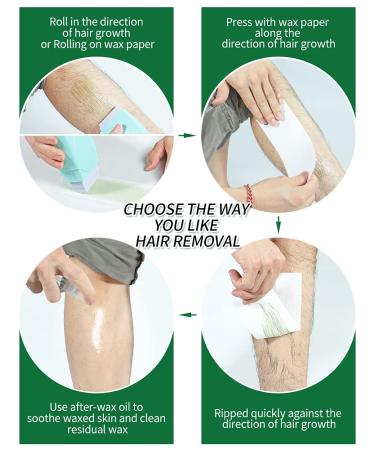 Sensitive Skin Roller Waxing Kit with Aloe for Hair Removal | At-Home Waxing Kit for Arms, Legs, and Body | Men and Women - Buy Online on SooperMarket.com