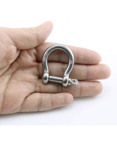 Heyous 4pcs Stainless Steel 1/4 Inch Screw Pin Anchor Shackles - Heavy Duty Bow Shape Load Clamps for Chains, Wirerope Lifting, Camping & Survival - Buy Online on SooperMarket.com