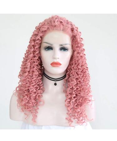 SHIYID Black Kinky Curly Lace Front Wig | Long Heat Resistant Synthetic Hair International Shipping Available - Buy Online on SooperMarket.com