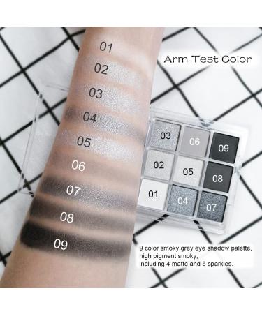 KARNAR Smokey Eye Eyeshadow Palette - 9 Color Cool Toned Shimmer Glitter Shades - Buy Online on SooperMarket.com