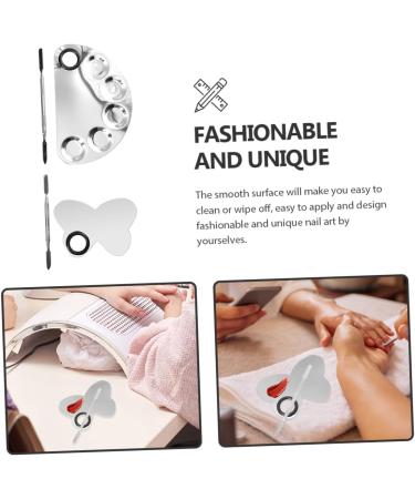 Didiseaon 2 Sets Palette Set - Stainless Steel Nail Art & Makeup Mixing Trays | Pigment Paint Scraper & Cosmetic Tools for Professional Nail Color Art - Buy Online on SooperMarket.com