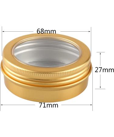 Zeoabsy 24 Pack 60ml Gold Aluminum Cans - Empty Round Cream Containers with Screw Cap & Viewing Window for DIY Ointments Candles Cosmetics & Shaving Soap - Buy Online on SooperMarket.com