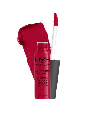 NYX PROFESSIONAL MAKEUP Soft Matte Lip Cream  Lightweight Liquid Lipstick - Monte Carlo (Deep Cranberry Red) Monte Carlo 0.27 Fl Oz (Pack of 1)