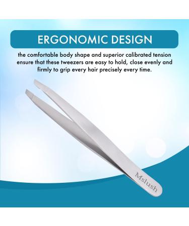 Stainless Steel Slanted Tweezer for Ingrown Hair Removal - Professional Eyebrow, Chin, and Facial Hair Remover - Ergonomic Design for Precision Plucking - Buy Online on SooperMarket.com