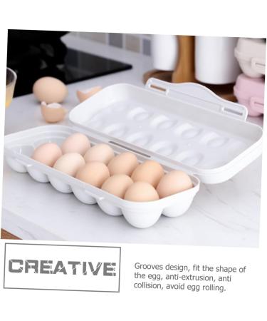 ABOOFAN 2pcs Anti-Collision Damage Chicken Containers for Fridge Pantry Egg Bins for Fridge Food re-usable Grey 30X11X6.5CM - Buy Online on SooperMarket.com