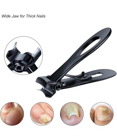 Ronlok 2X Nail Clipper Set Thick Toenail& Fingernail Cutter with Wide Jaw Opening Stainless Steel Nail File for Men&Women Black - Buy Online on SooperMarket.com