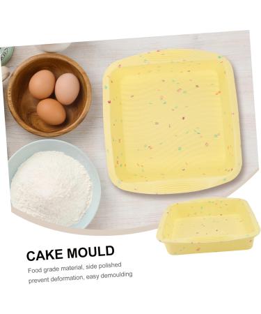 MAGICLULU 2 Pcs Cake Mold Cake Baking Rubber Baking Broiler Pan for Oven Silicone Gummy Molds Cake Pan Silicone Bakeware Quick Fondant Molds Cupcake Square Cake Toast Silica Gel Liner 26.5x24.5cmx2pcs Yellowx2pcs - Buy Online on SooperMarket.com