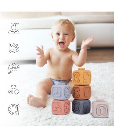 MalPlay Sensory Rubber 13-Piece Soft Tower Stacking Blocks | Baby Building Toy for Motor Skills | Ideal for 6+ Months - Buy Online on SooperMarket.com