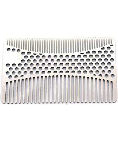 Comb Stainless Steel Beard Comb Stainless Steel Men Beard Comb Credit Card Size Easy to Carry Beard Straightener wooden comb - Buy Online on SooperMarket.com