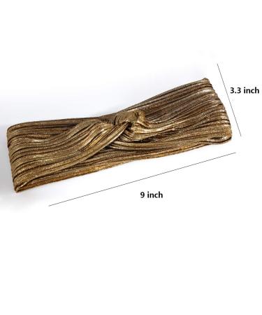 Hisight 3-Piece Metallic Big Bowknot Baby Headband Set for Women and Girls - Fashionable Wrinkle Elasticity Accessories - Buy Online on SooperMarket.com