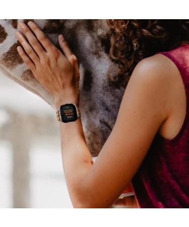 Youther Stainless Steel Mesh Loop Band for Fitbit Versa 3/Sense - Leopard Grain | Replacement Bracelet Magnet Wristband Strap for Men and Women - Buy Online on SooperMarket.com