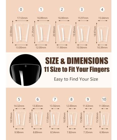 Deciniee Duck Nail Tips 550Pcs Clear False Nails 11 Sizes | Acrylic French Duck Feet Style Manicure Nail Art Salon DIY - Buy Online on SooperMarket.com