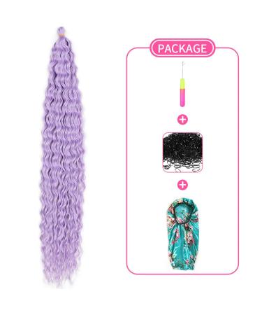 DSoar 30 Purple Deep Twist Crochet Hair - 3 Packs Ocean Wave Curly Bohemian Braids | Synthetic Hair Extensions for Women & Girls - Buy Online on SooperMarket.com