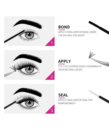Lash Bond & Seal Cluster Glue Kit | Strong Hold | Latex-Free | DIY Eyelash Extension Kit for Sensitive Eyes - Buy Online on SooperMarket.com