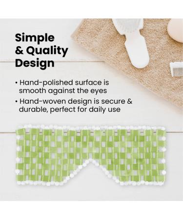 Lindo Jade Eye Mask - 100% Natural Handcrafted Jade Stone Eye Mask for Hot & Cold Therapy Soothing Depuffing & Anti-Aging Skincare - Buy Online on SooperMarket.com
