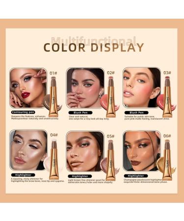 Liquid Contour Beauty Wall | Long-Lasting Face Highlighter & Bronzer Stick | 3PCS Shimmer Cream Makeup with Pillow Applicator - Buy Online on SooperMarket.com