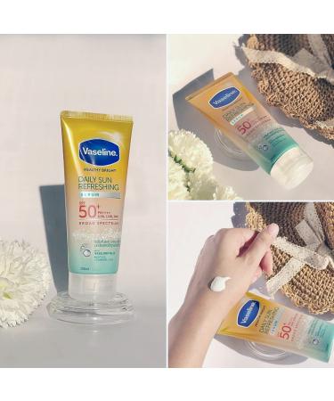 Vaseline Healthy Bright Daily Sun Serum SPF50+ PA++++ | Nourishing & Brightening with Vitamin B3 C & E - 170ml - Buy Online on SooperMarket.com
