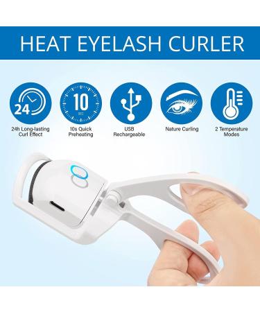 USB Electric Heated Eyelash Curler Heated Eyelash Curler Professional Eyelash Curler Electric Eyelash Curler Heated Eyelash Curler eyelash curler for beautifully curled eyelashes(White pearl) - Buy Online on SooperMarket.com