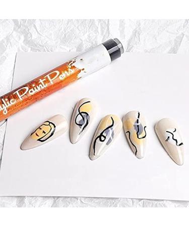 1/4pcs Nail Art Painting Pen Set - Quick Dry Acrylic Graffiti Pens for DIY Nail Beauty - 1mm Tip for Acrylic Natural & Gel Nails (4 Colors) - Buy Online on SooperMarket.com
