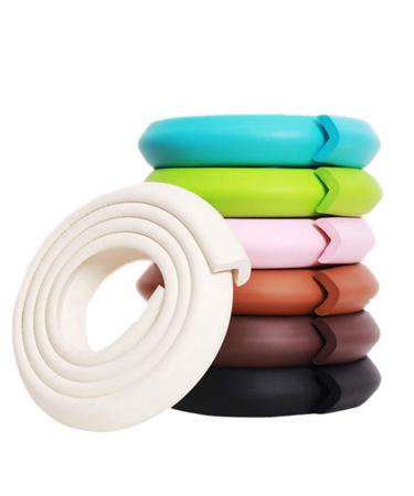 M2cbridge L Shape Extra Thick Furniture Table Edge Protectors Foam Baby Safety Bumper Guard 6.5 Ft (Off White)