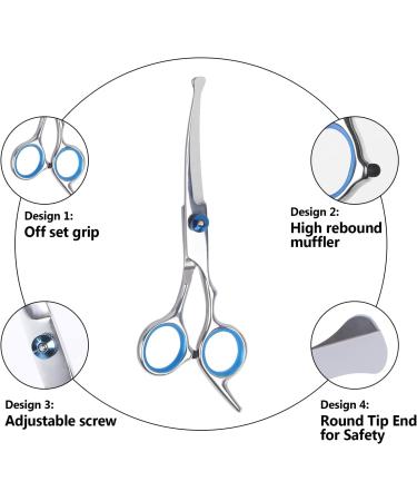 NiCoLa Pet Grooming Scissors Set - 6-Inch Professional Pet Grooming Scissors Set Titanium Pet Groomer Set Straight and Curved and Sparse Scissors/Shears Set - Buy Online on SooperMarket.com