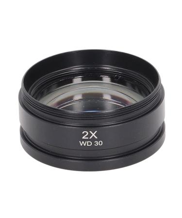 2X Auxiliary Objective Lens Aluminium Alloy WD30 2X Barlow Lens Microscope Part Accessory for Stereo Microscope WD30