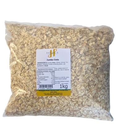 Hides Fine Foods - Jumbo Oats 1kg - GMO Free - Suitable for Vegetarians - Baking - Muffins - Cakes - Breakfast - Porridge - Overnight Oats - Flapjacks