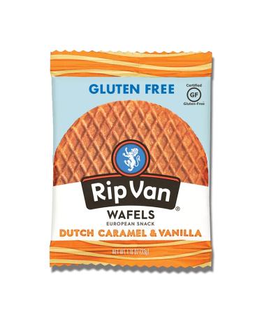 Rip Van Wafels Gluten-Free Stroopwafel - Dutch Caramel - Healthy Gluten-Free Snacks - Non-GMO Snacks - Low Sugar (6g) - Low Calorie Snack - 12 Count Caramel 1.16 Ounce (Pack of 12)