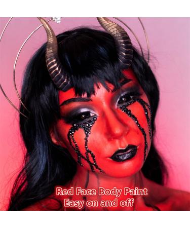 Go Ho Red Cream Face Body Paint(2.37 oz) Water Based Red Devil Makeup Face Painting for Adults Children SFX Cosplay Costumes Festivals Halloween - Buy Online on SooperMarket.com