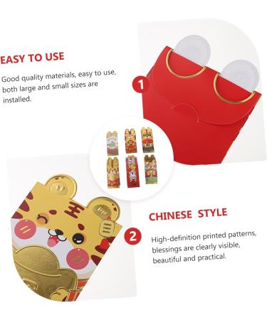 TEHAUX 36pcs 2022 Year of The Tiger Red Packet Lucky Money Red Envelope Spring Festival Money Envelopes Traditional Hong Bao Portable Red Paper 3D Chinese Zodiac Red Envelope Bag - Buy Online on SooperMarket.com