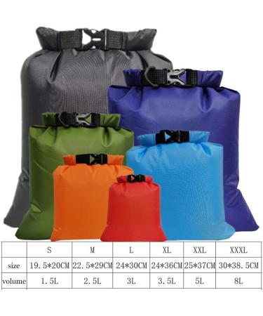 Pimoys 6 Pack Waterproof Dry Bags for Kayaking, Rafting, Boating, Camping - Lightweight Outdoor Dry Sacks (1.5L-8L) - Multicolor Set - Buy Online on SooperMarket.com