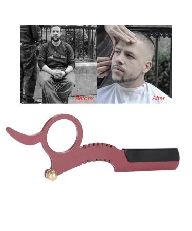 Stainless Steel Manual Straight Razor for Men - Asiermesser Thumb Shape Shaver for Facial Hair Removal (Red) - Buy Online on SooperMarket.com