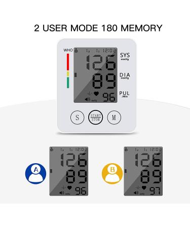 Automatic Wrist Blood Pressure Monitor with Large LCD Display - White - Buy Online on SooperMarket.com
