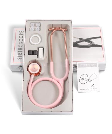 Scienlodic Double-Sided Stethoscope - Professional Light Pink Stethoscope for Doctors Nurses & Students | Customized Gold-Plated Design - Buy Online on SooperMarket.com