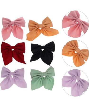 KALLORY 6 Pieces Big Satin Bow Hair Clip Ribbon Bowknot Barrettes Vintage Bow Alligator Clips for Girls - Buy Online on SooperMarket.com