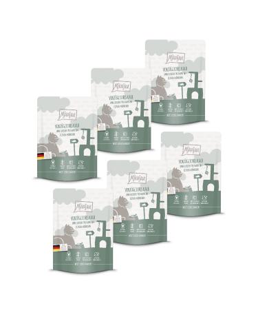 Mjamjam - Premium wet feed for cats - squeezing - excellent calf & turkey on delicious carrot 6 -pack (6 x 300 g) grain free with extra meat calf + turkey 300 g (6 Pack)