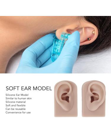 Silicone Ear Model Left and Right Soft Flexible Model Fake Ear Piercing Practice Human Ear Model Silicone Ear for Jewelry Display Acupuncture Teaching (#3) - Buy Online on SooperMarket.com