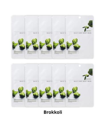 Buy Eunyul Daily Care Broccoli Face Mask Pack - 10 Vegan Tencel Masks | Hypoallergenic Korean Skincare for Healthy Skin - Buy Online on SooperMarket.com