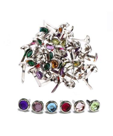120Pcs Mini Brad Pearl Head Split Pins Round Paper Craft Fasteners Iron Brads for Paper Craft DIY Stamping Scrapbooking